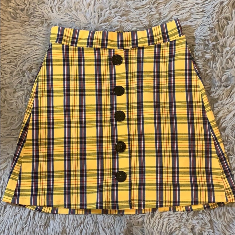Yellow plaid skirt